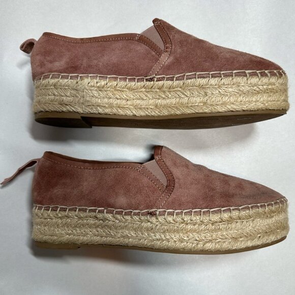SAM  Edelman Pink Suede Carrin Platform Espadrille Size 6.5 - Picture 2 of 10